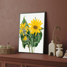 Golden Bloom – Bright Botanical Wall Art Print 2 : 3 Vertical Premium Wall Art Canvas by MeriDeewar