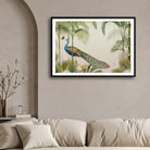 Golden Blossom Peacock — Luxury Floral Peacock Canvas 2 : 3 Horizontal Premium Wall Art Canvas by MeriDeewar