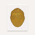 Golden Buddha Painting for Living Room | Spiritual Wall Art | Giclée Fine Art Print 3 : 4 Vertical Premium Wall Art Canvas by MeriDeewar