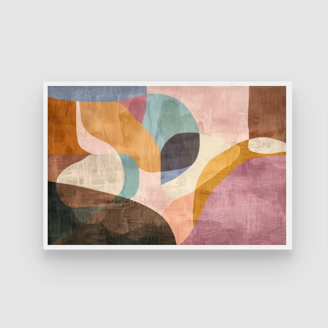 Golden Dusk – Warm Modern Abstract Wall Art Print 2 : 3 Horizontal Premium Wall Art Canvas by MeriDeewar