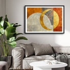 Golden Eclipse – Modern Celestial Abstract Wall Art Print 2 : 3 Horizontal Premium Wall Art Canvas by MeriDeewar