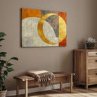 Golden Eclipse – Modern Celestial Abstract Wall Art Print 2 : 3 Horizontal Premium Wall Art Canvas by MeriDeewar