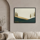 Golden Hills — Minimalist Landscape Canvas Wall Art 2 : 3 Horizontal Premium Wall Art Canvas by MeriDeewar