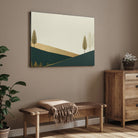 Golden Hills — Minimalist Landscape Canvas Wall Art 2 : 3 Horizontal Premium Wall Art Canvas by MeriDeewar