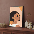 Golden Hour – Minimalist Woman with Sunglasses Wall Art Print 2 : 3 Vertical Premium Wall Art Canvas by MeriDeewar