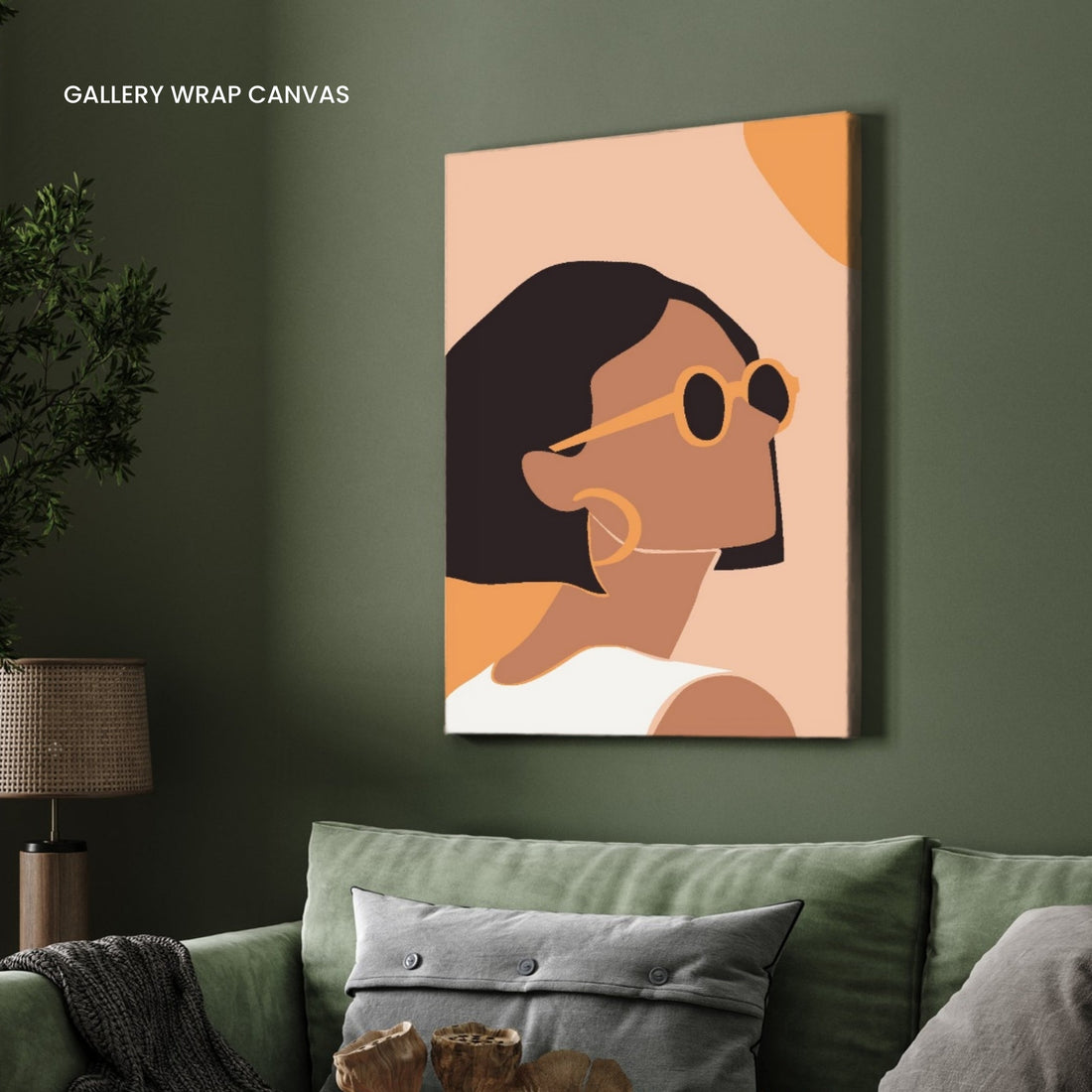 Golden Hour – Minimalist Woman with Sunglasses Wall Art Print 2 : 3 Vertical Premium Wall Art Canvas by MeriDeewar