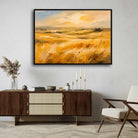 "Golden Prairie Horizon" Landscape Giclée Print | Fine Art Wall Art 3 : 4 Horizontal New Premium Wall Art Canvas by MeriDeewar