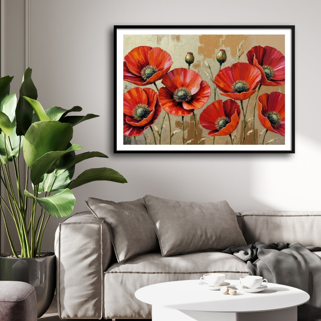 Golden Serenity – Abstract Wall Art on Canvas 2 : 3 Horizontal Premium Wall Art Canvas by MeriDeewar