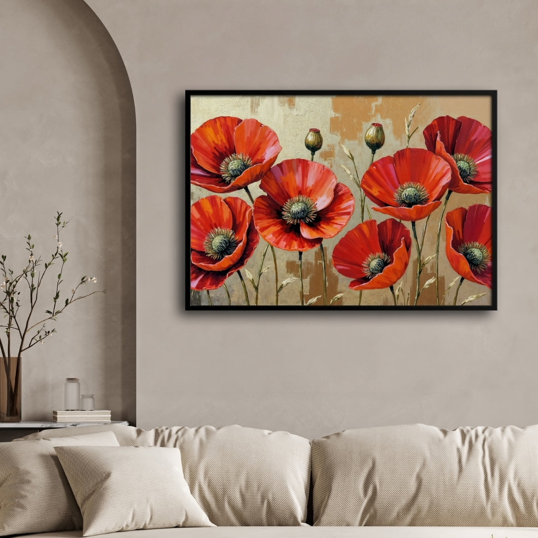 Golden Serenity – Abstract Wall Art on Canvas 2 : 3 Horizontal Premium Wall Art Canvas by MeriDeewar