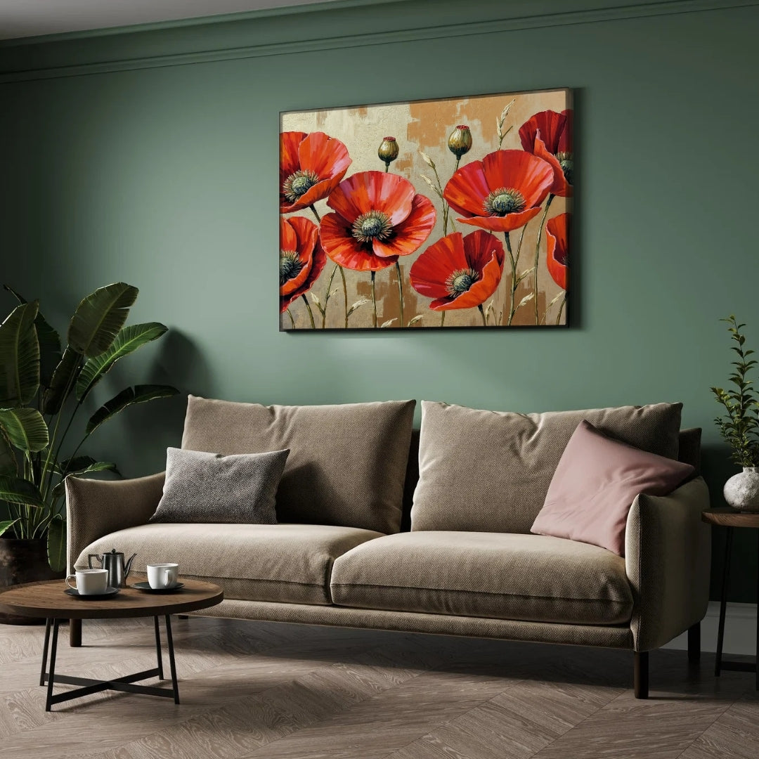 Golden Serenity – Abstract Wall Art on Canvas 2 : 3 Horizontal Premium Wall Art Canvas by MeriDeewar