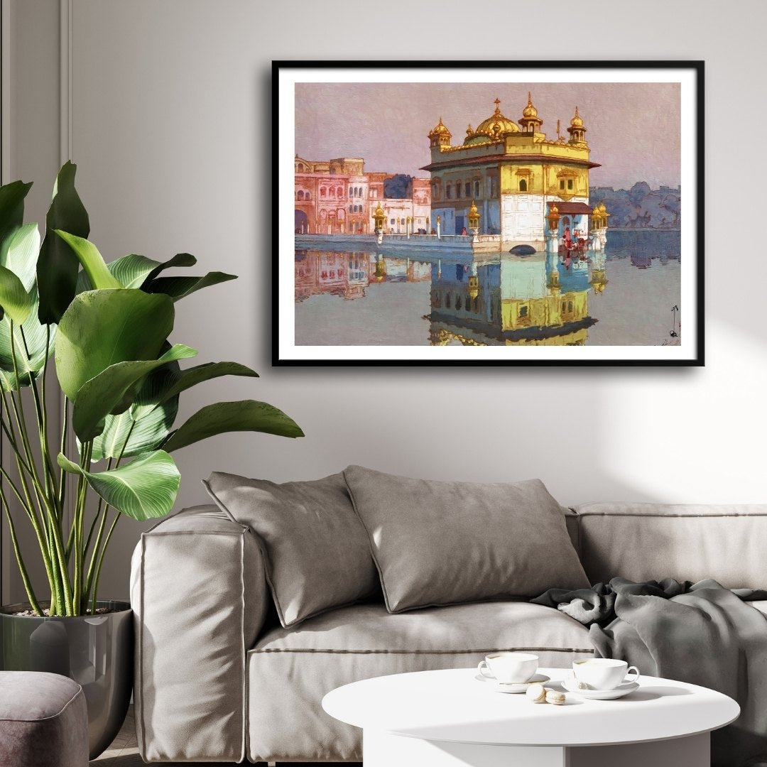Golden Temple in Amritsar – Yoshida Hiroshi Japanese Woodblock Print 2 : 3 Horizontal Premium Wall Art Canvas by MeriDeewar