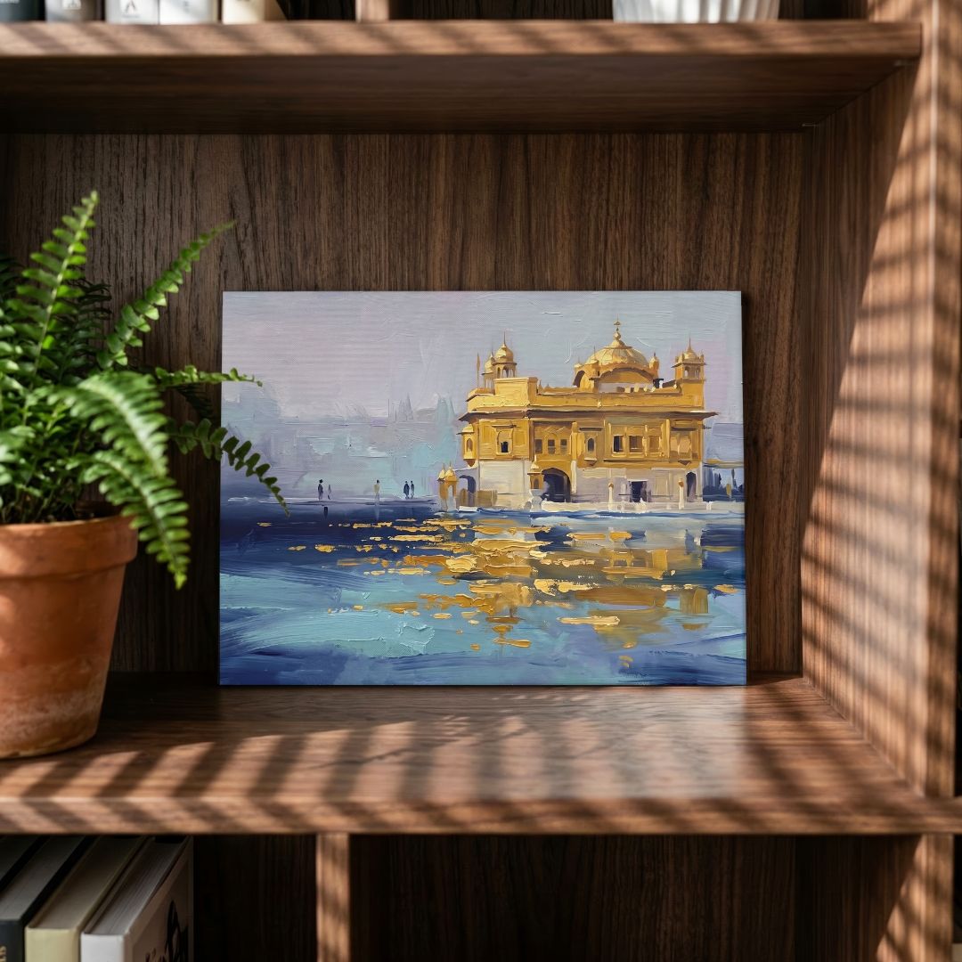 Golden Temple | Sikh Wall Art 3 : 2 Horizontal Premium Wall Art Canvas by MeriDeewar
