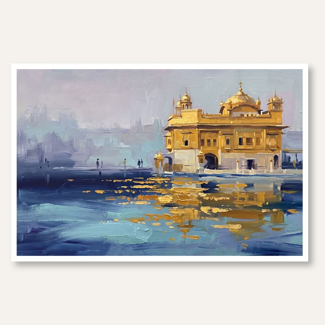 Golden Temple | Sikh Wall Art 3 : 2 Horizontal Premium Wall Art Canvas by MeriDeewar