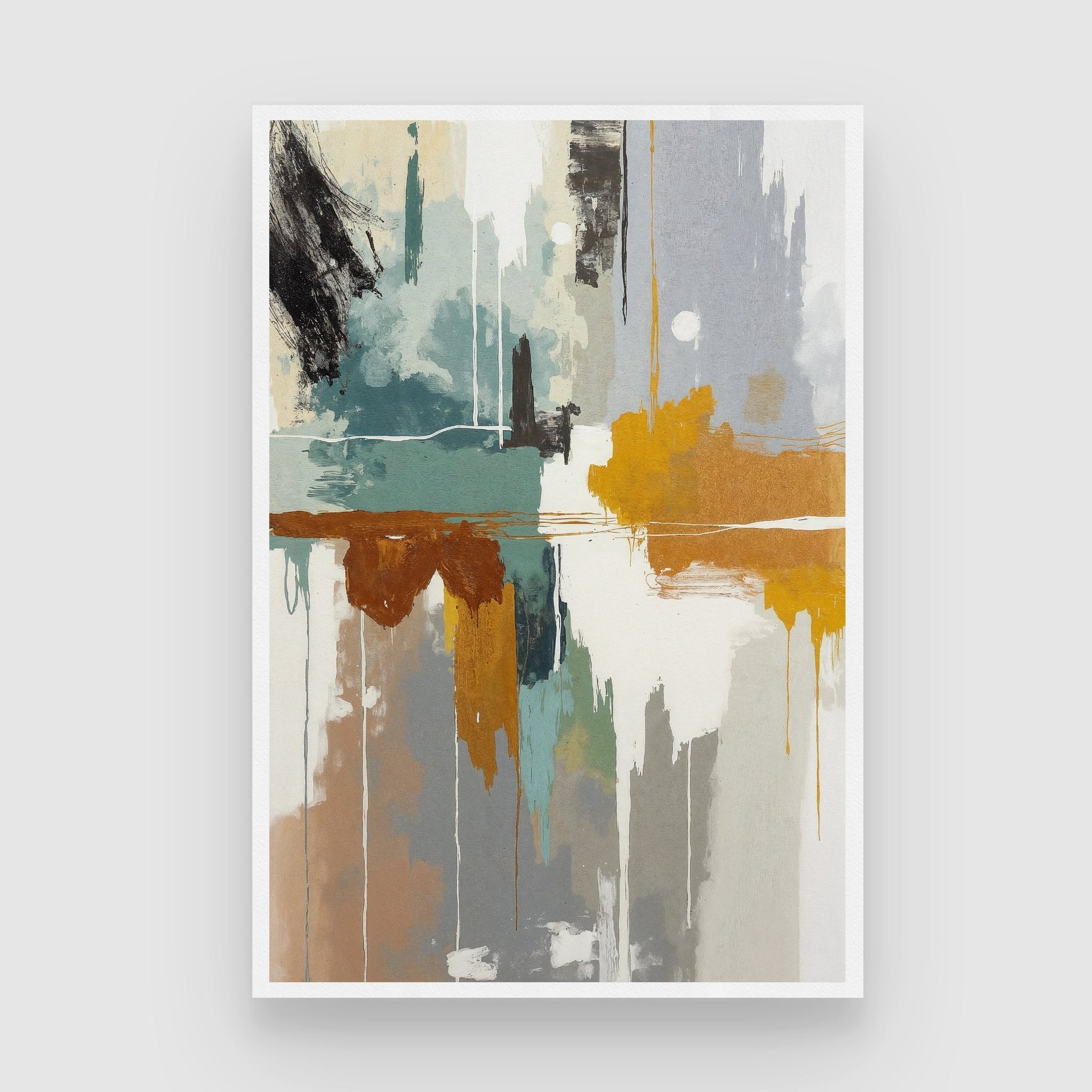 Golden Veins – Luxury Textured Abstract Wall Art 2 : 3 Vertical Premium Wall Art Canvas by MeriDeewar