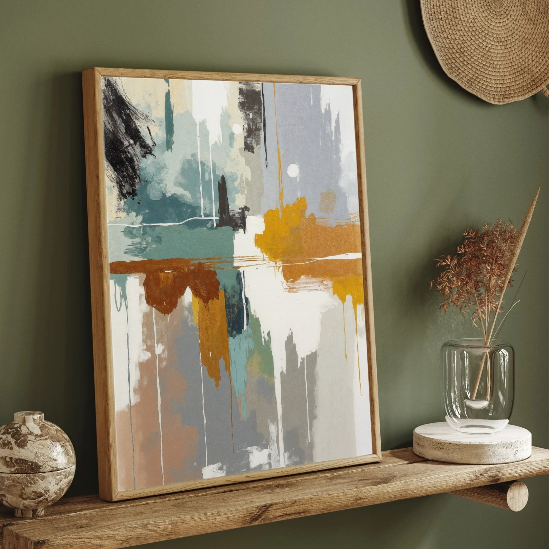 Golden Veins – Luxury Textured Abstract Wall Art 2 : 3 Vertical Premium Wall Art Canvas by MeriDeewar