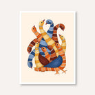 "Gond Art Flock of Birds" Traditional Indian Tribal Art Giclée Print | Fine Art Wall Art 3 : 4 Vertical Premium Wall Art Canvas by MeriDeewar