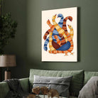 "Gond Art Flock of Birds" Traditional Indian Tribal Art Giclée Print | Fine Art Wall Art 3 : 4 Vertical Premium Wall Art Canvas by MeriDeewar