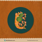 Gond Painting Fish With Five Small Fish Painting Circular Canvas Frame Circular Canvas Frame Premium Wall Art Canvas by MeriDeewar