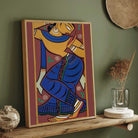 Gopini Painting by Jamini Roy – Indian Folk Art for Living Room | Wall Painting Online India 2 : 3 Vertical Premium Wall Art Canvas by MeriDeewar