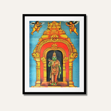 Gopur Minashi Painting – Raja Ravi Varma Indian Heritage Wall Art | MeriDeewar 2 : 3 Vertical Premium Wall Art Canvas by MeriDeewar