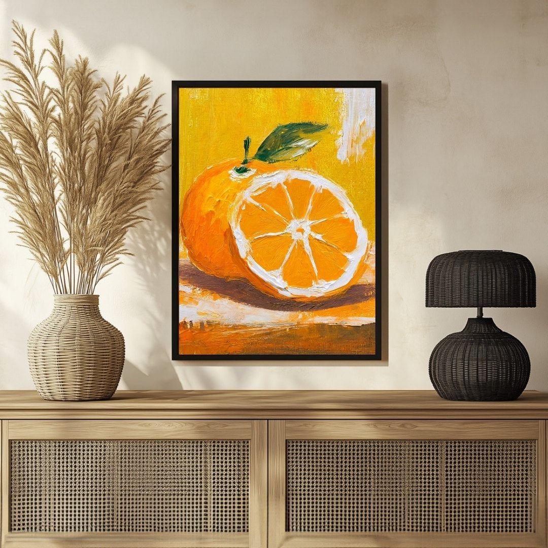 Grapefruit Abstract Canvas Art - Bold Colors for Modern Spaces 3 : 4 Vertical New Premium Wall Art Canvas by MeriDeewar