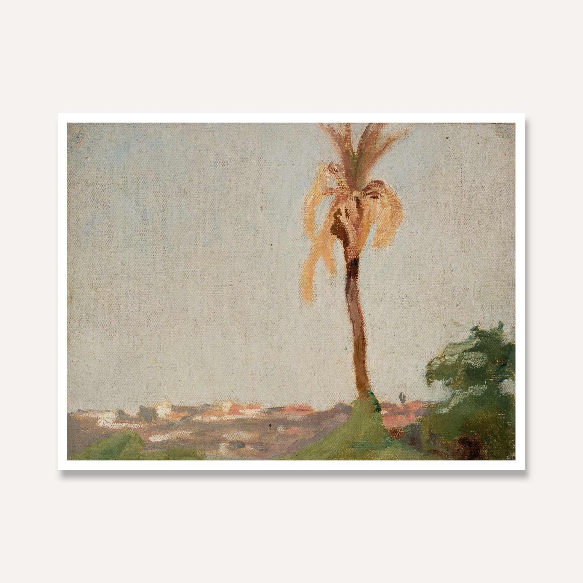 Grave of a Holy Man Landscape Oil Painting | Horizontal Framed Print 4 : 3 Horizontal Premium Wall Art Canvas by MeriDeewar