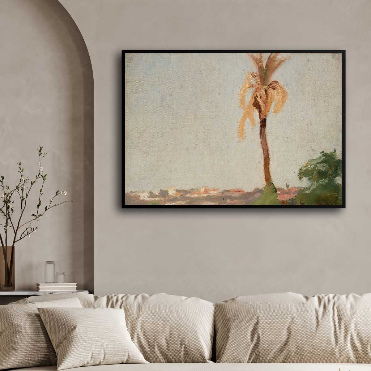 Grave of a Holy Man Landscape Oil Painting | Horizontal Framed Print 4 : 3 Horizontal Premium Wall Art Canvas by MeriDeewar