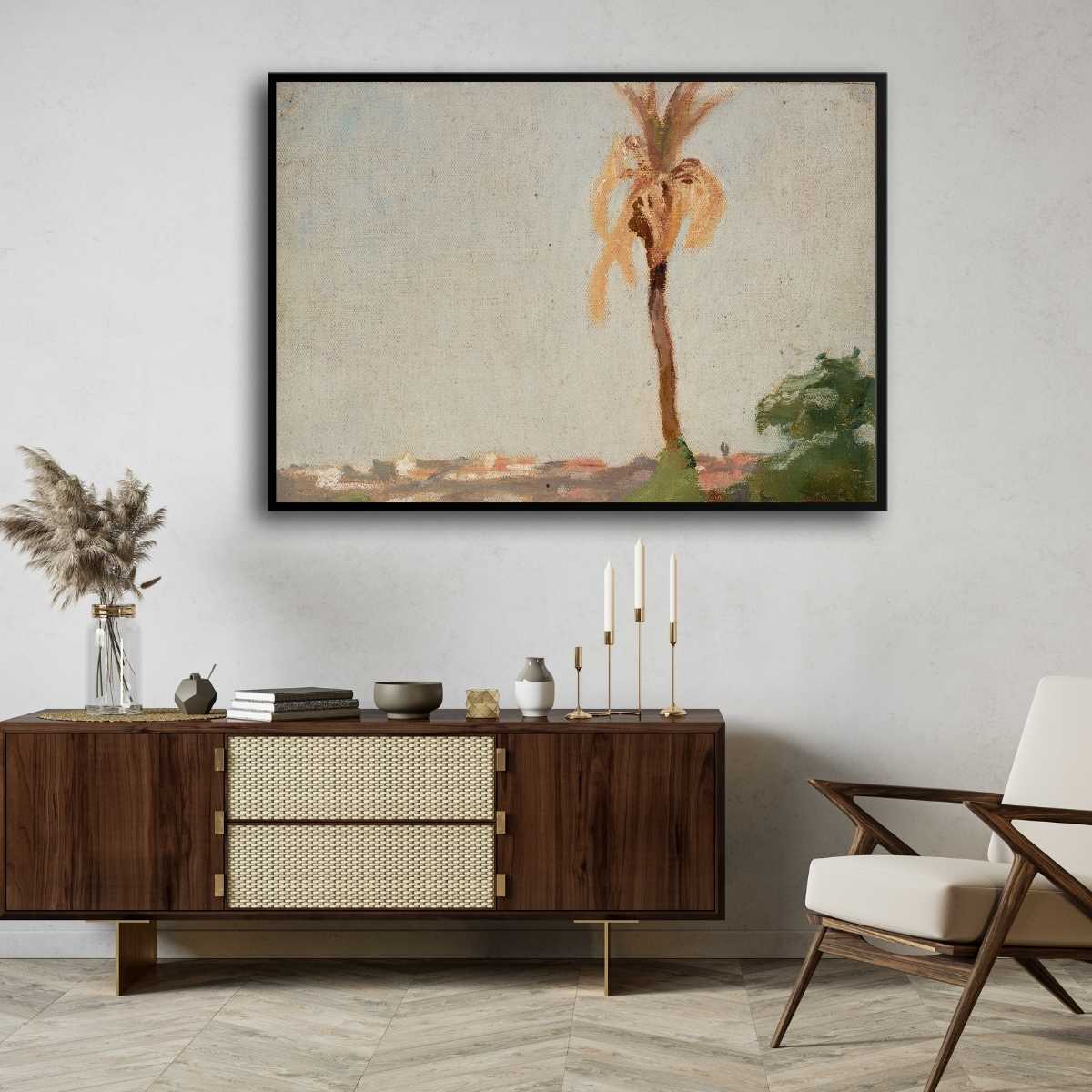 Grave of a Holy Man Landscape Oil Painting | Horizontal Framed Print 4 : 3 Horizontal Premium Wall Art Canvas by MeriDeewar