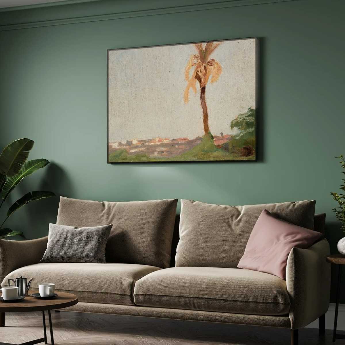 Grave of a Holy Man Landscape Oil Painting | Horizontal Framed Print 4 : 3 Horizontal Premium Wall Art Canvas by MeriDeewar