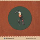 Green-billed Toucan Circular Canvas Frame Circular Canvas Frame Premium Wall Art Canvas by MeriDeewar