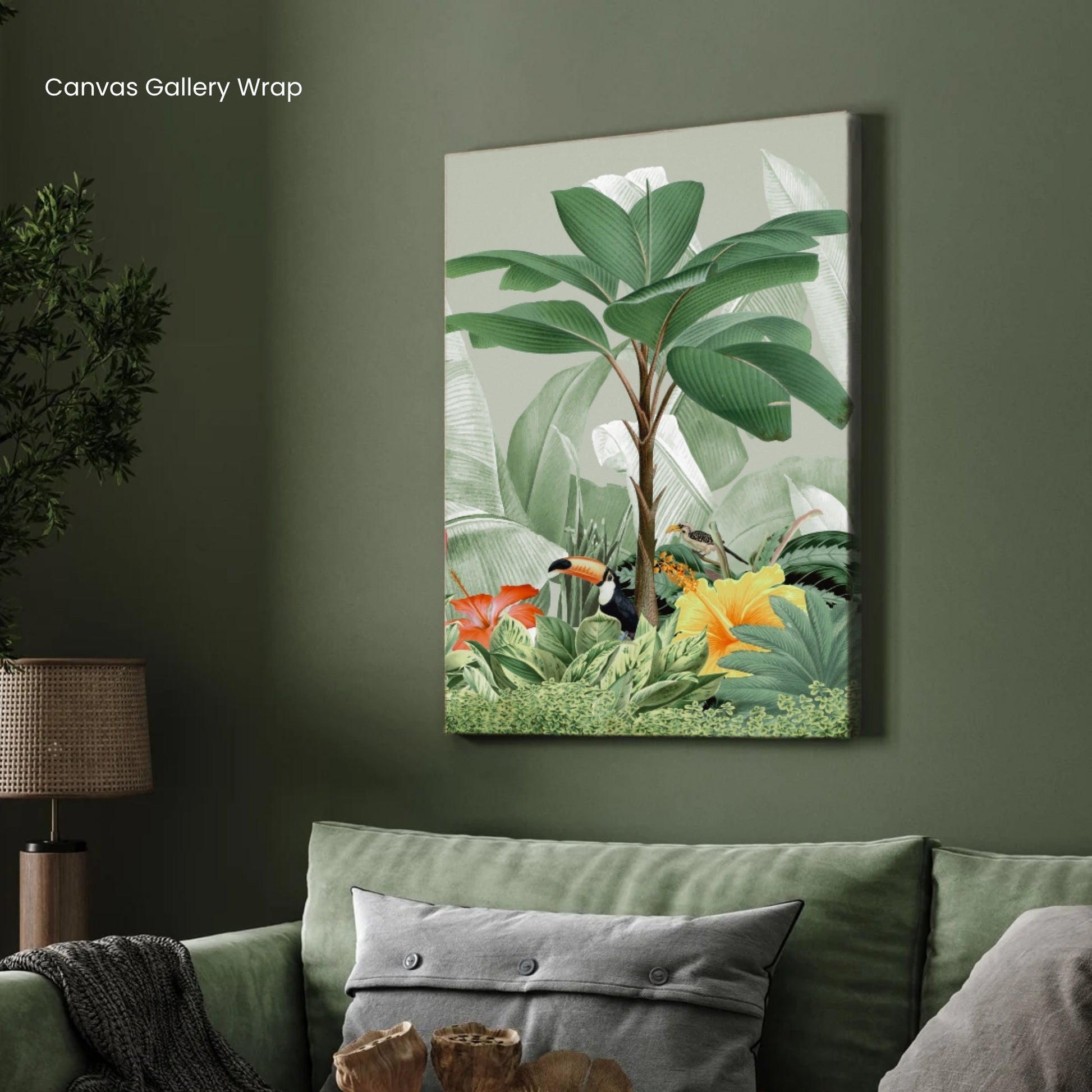 Green Escape – Tropical Nature Wall Art for Modern Homes 2 : 3 Vertical Premium Wall Art Canvas by MeriDeewar