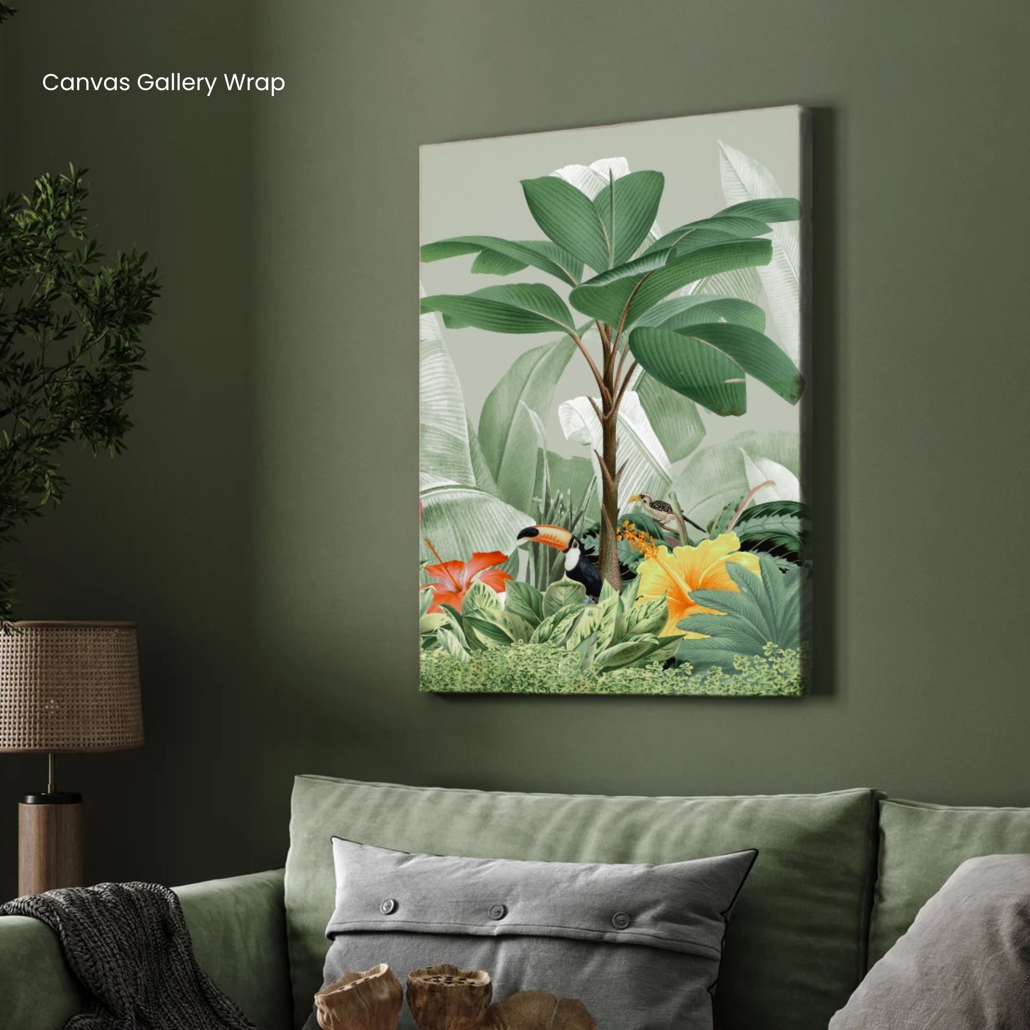 Green Escape – Tropical Nature Wall Art for Modern Homes 2 : 3 Vertical Premium Wall Art Canvas by MeriDeewar