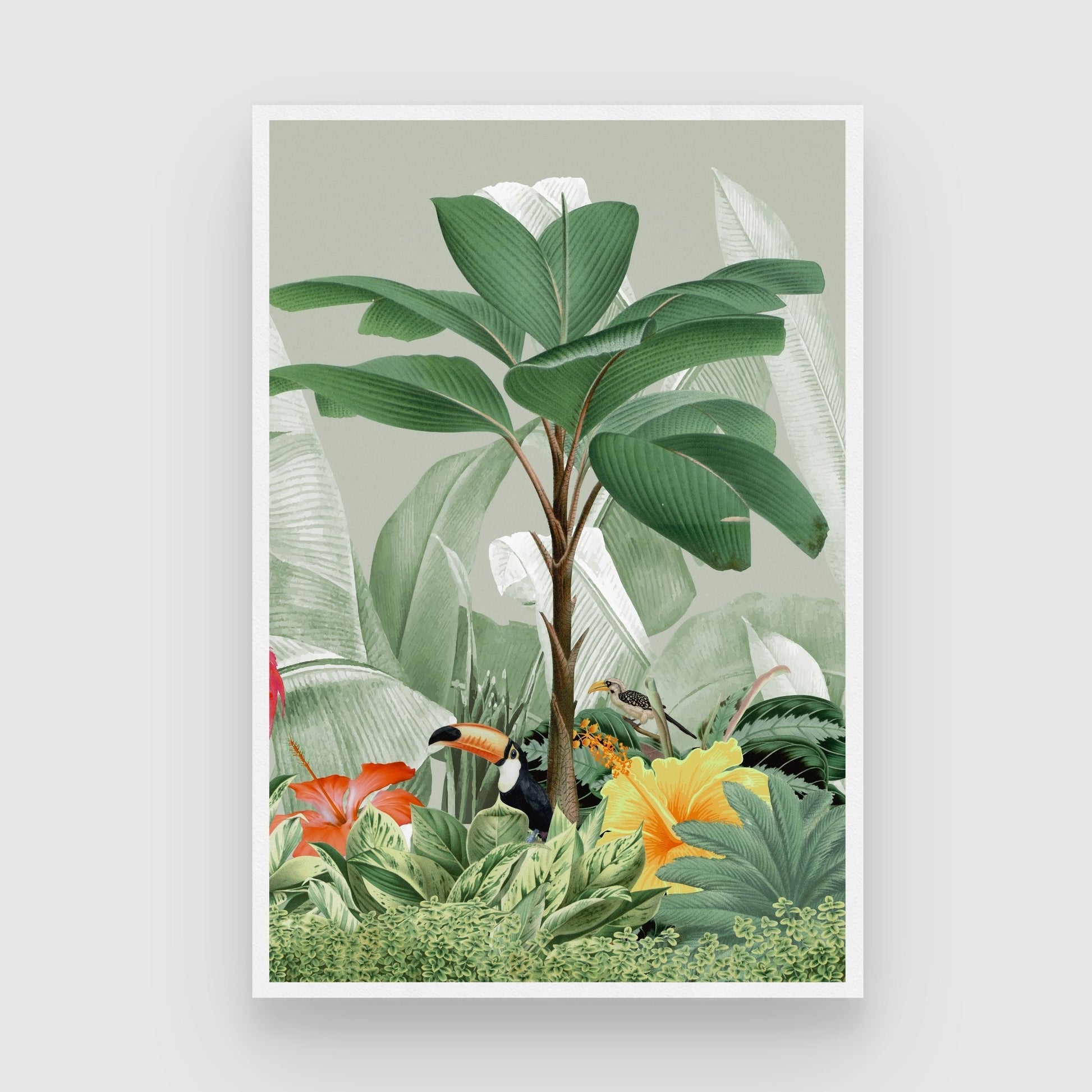 Green Escape – Tropical Nature Wall Art for Modern Homes 2 : 3 Vertical Premium Wall Art Canvas by MeriDeewar