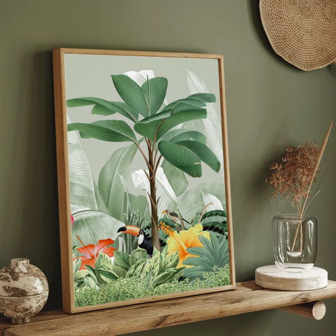 Green Escape – Tropical Nature Wall Art for Modern Homes 2 : 3 Vertical Premium Wall Art Canvas by MeriDeewar