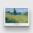Green Wheat Field with Cypress Painting by Vincent van Gogh 3 : 4 Horizontal New Premium Wall Art Canvas by MeriDeewar