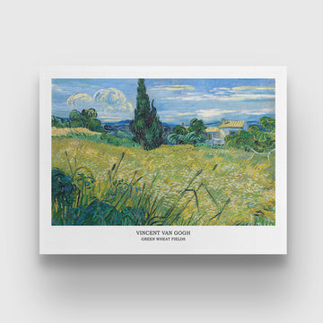 Green Wheat Field with Cypress Painting by Vincent van Gogh 3 : 4 Horizontal New Premium Wall Art Canvas by MeriDeewar