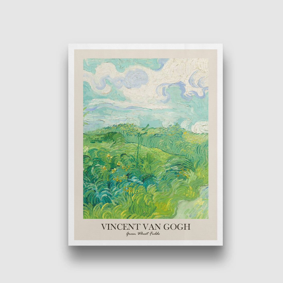 Green Wheat Fields Auvers Painting by Vincent van Gogh 3 : 4 Vertical New Premium Wall Art Canvas by MeriDeewar