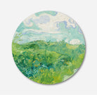 Green Wheat Fields by Vincent van Gogh Painting Circular Canvas Frame Circular Canvas Frame Premium Wall Art Canvas by MeriDeewar
