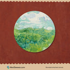 Green Wheat Fields by Vincent van Gogh Painting Circular Canvas Frame Circular Canvas Frame Premium Wall Art Canvas by MeriDeewar