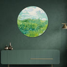 Green Wheat Fields by Vincent van Gogh Painting Circular Canvas Frame Circular Canvas Frame Premium Wall Art Canvas by MeriDeewar