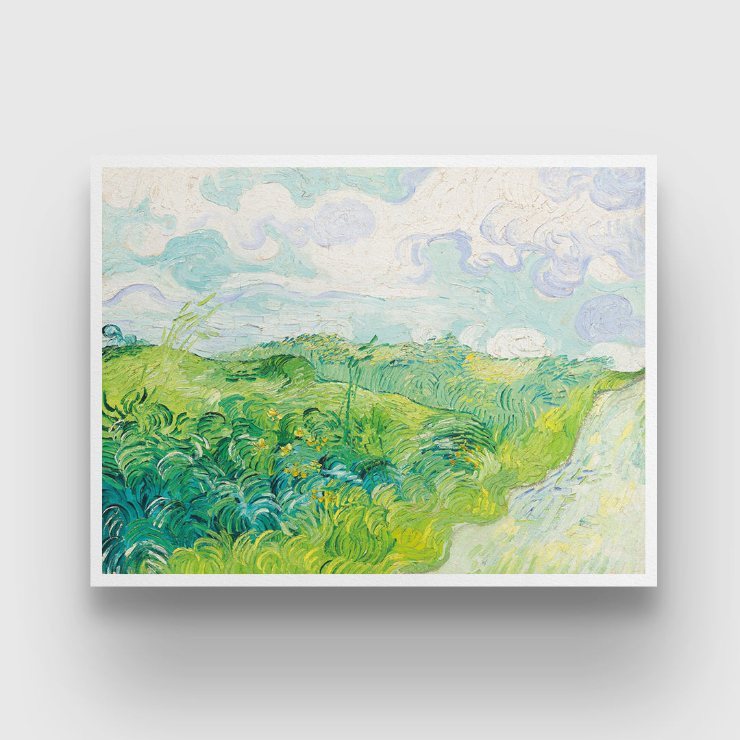 Green Wheat Fields Painting By Vincent Van Gogh 3 : 4 Horizontal New Premium Wall Art Canvas by MeriDeewar