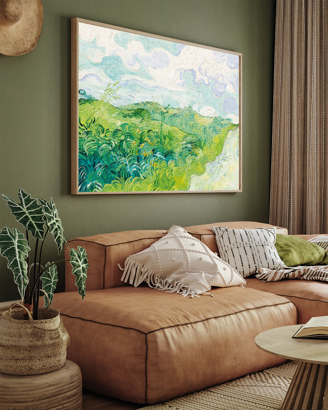 Green Wheat Fields Painting By Vincent Van Gogh 3 : 4 Horizontal New Premium Wall Art Canvas by MeriDeewar