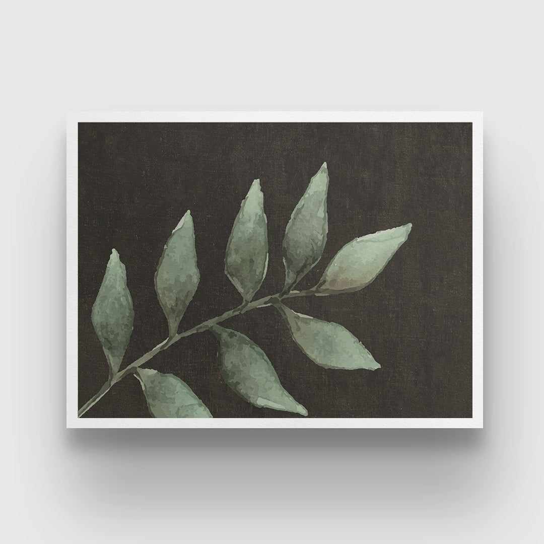 Greenery Leaf Watercolor Painting 3 : 4 Horizontal New Premium Wall Art Canvas by MeriDeewar