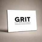 "Grit Definition" Minimalist Typography Poster | Horizontal Borderless Art Frame Poster Premium Wall Art Canvas by MeriDeewar