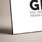 "Grit Definition" Minimalist Typography Poster | Horizontal Borderless Art Frame Poster Premium Wall Art Canvas by MeriDeewar