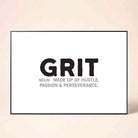 "Grit Definition" Minimalist Typography Poster | Horizontal Borderless Art Frame Poster Premium Wall Art Canvas by MeriDeewar