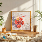 Gulmohar Fallen | Fallen Petals Floral Wall Art 1 : 1 Square Premium Wall Art Canvas by MeriDeewar