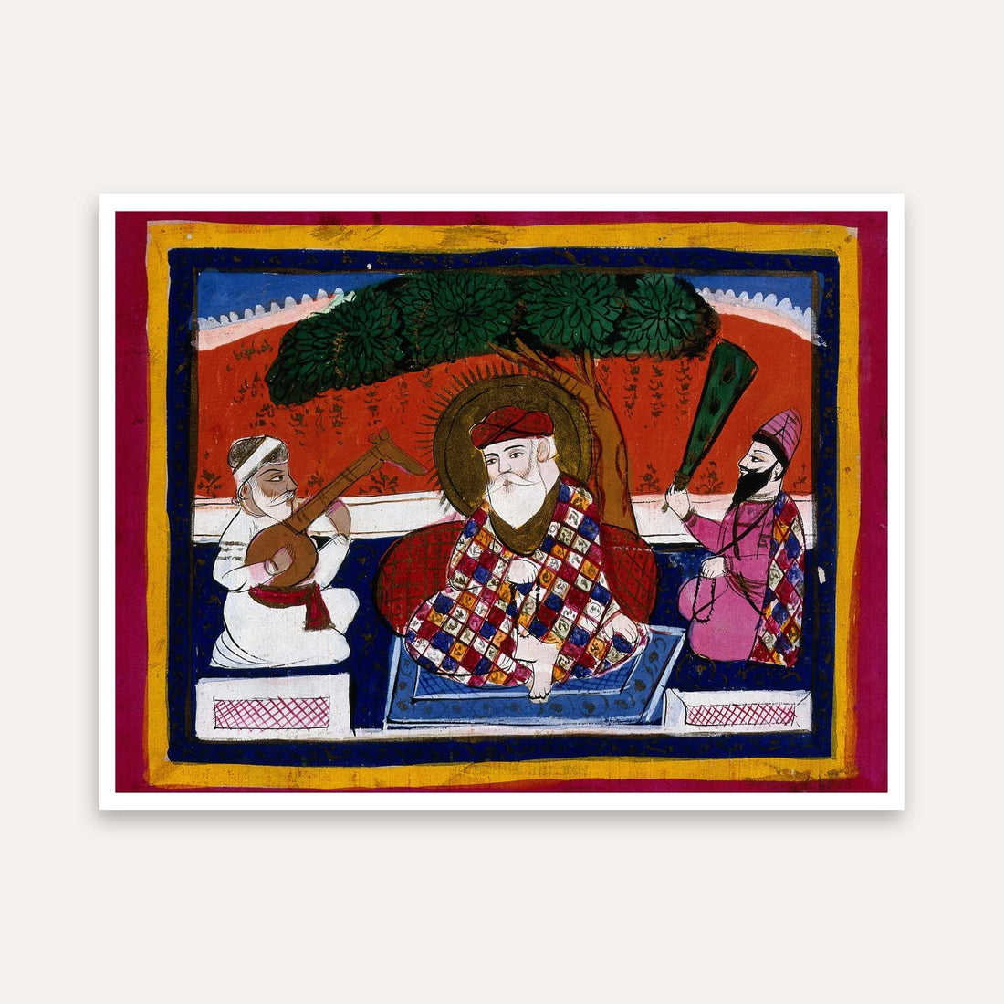 Guru Nanak Dev Ji Painting for Home | Spiritual Sikh Wall Art | Giclée Fine Art Print 4 : 3 Horizontal Premium Wall Art Canvas by MeriDeewar