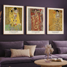 Gustav Klimt Set of 3 Walls Premium Wall Art Canvas by MeriDeewar