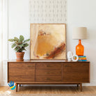 Haldi | Turmeric Ochre Tonal Abstract Wall Art 1 : 1 Square Premium Wall Art Canvas by MeriDeewar